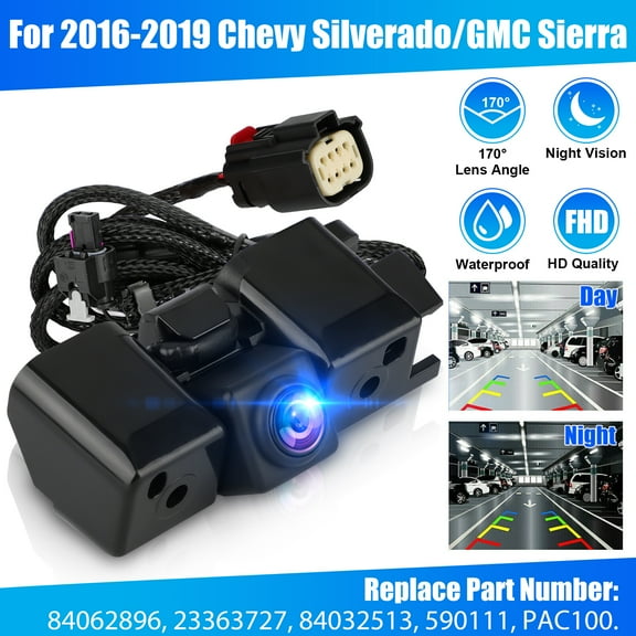 EEEkit Car Backup Camera, Rear View Reverse Camera Fit for Chevy Silverado GMC Sierra 2016 2017 2018 2019