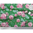 thumbnail image 3 of Soimoi Green Silk Fabric Leaves & Ranunculus Floral Fabric Prints By Yard 42 Inch Wide, 3 of 3