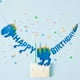 thumbnail image 2 of Banderines de feliz cumpleaños de dinosaurio, suministros de decoración para fiestas de cumpleaños (azul), 2 of 5