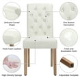thumbnail image 4 of FullFurnique Chaises de Salle à Manger Rembourrées avec patins Réglables, Lot de 2, Beige, 4 of 8