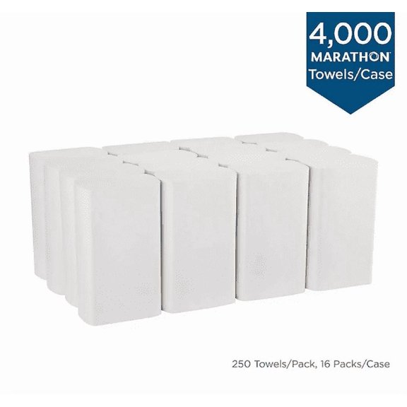 Marathon Multifold 1-Ply Paper Towels, 9.2" x 9.4" (250 towels/pk., 16 pks.)