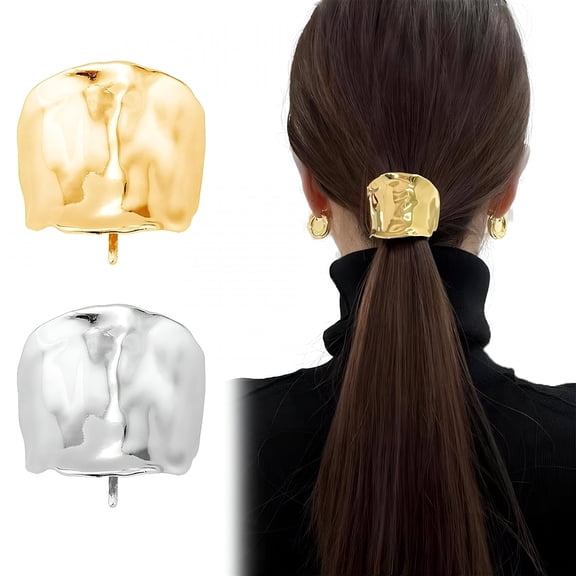 VANIDO Ponytail Holder Hair Clips Metal High Ponytail Cuff Hair Barrettes Ponytail Cuff Decorative Strong Hold French Fine Hair Jaw Clips Accessories For Women Girl
