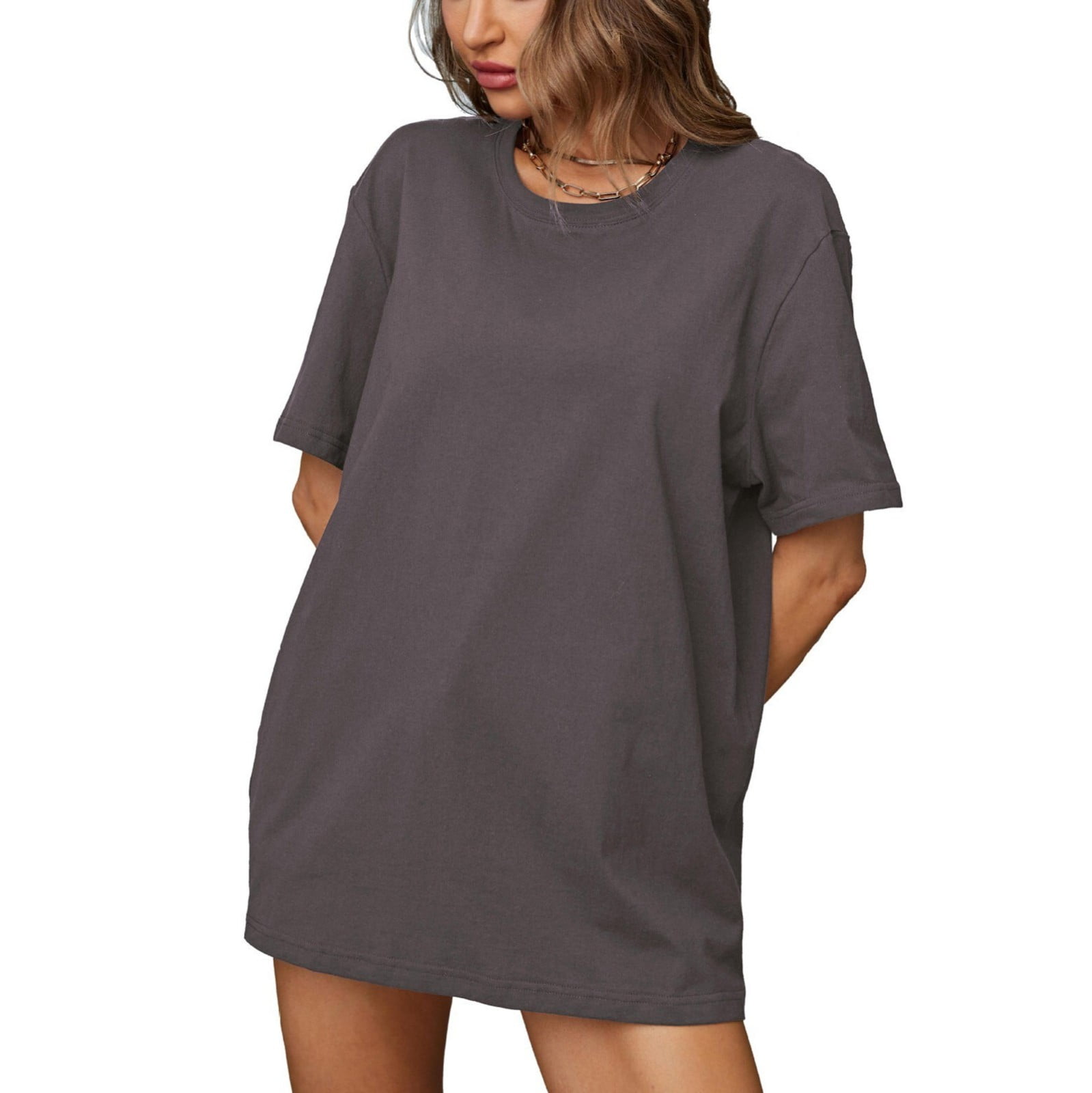 Kovlvoll Womens Oversized T Shirts Summer Crewneck Short Sleeve Casual Loose Fitted Basic Tees Tops Workout Top