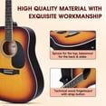 thumbnail image 4 of ADM Dreadnought Kit de guitarra acústica con lección gratuita para principiantes, adultos, adolescentes, tamaño completo, guitarra acústica, juego de iniciación con bolsa, correa, afinador, capo, golp, 4 of 5