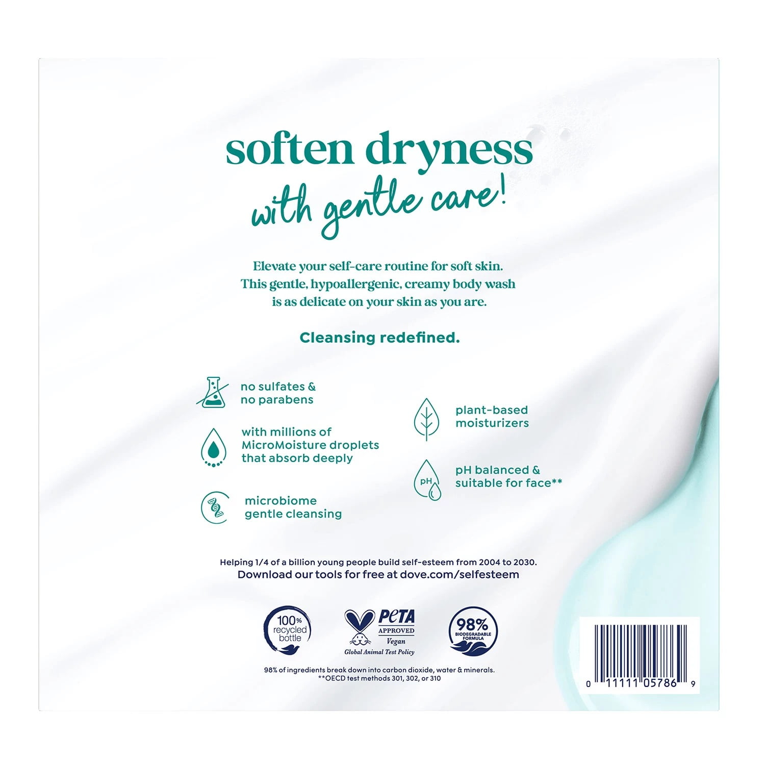 Dove Sensitive Skin Body Wash with Pump, 30.6 Fluid Ounce (Pack of 2)
