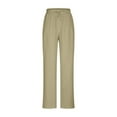 thumbnail image 4 of WIZUTIZ Work Pants Women Vintage Leisure Relaxed Fit Wide Leg Beach Pants Elastic Spandex High Rise Palazzo Pants Solid Drawstring with Pockets Slacks Pants Sports Graduation Multi-Color, 4 of 6