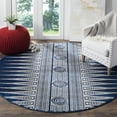 thumbnail image 3 of SAFAVIEH Evoke Keisha Abstract Aztec Area Rug, Royal/Ivory, 6'7" x 6'7" Square, 3 of 11