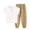 Khaki, variant on Qingpeng Kids Summer Solid Color Short Sleeve Crew Neck Top And Elastic Waist Long Pants Casual Sports Matching Outfit Set for Kids