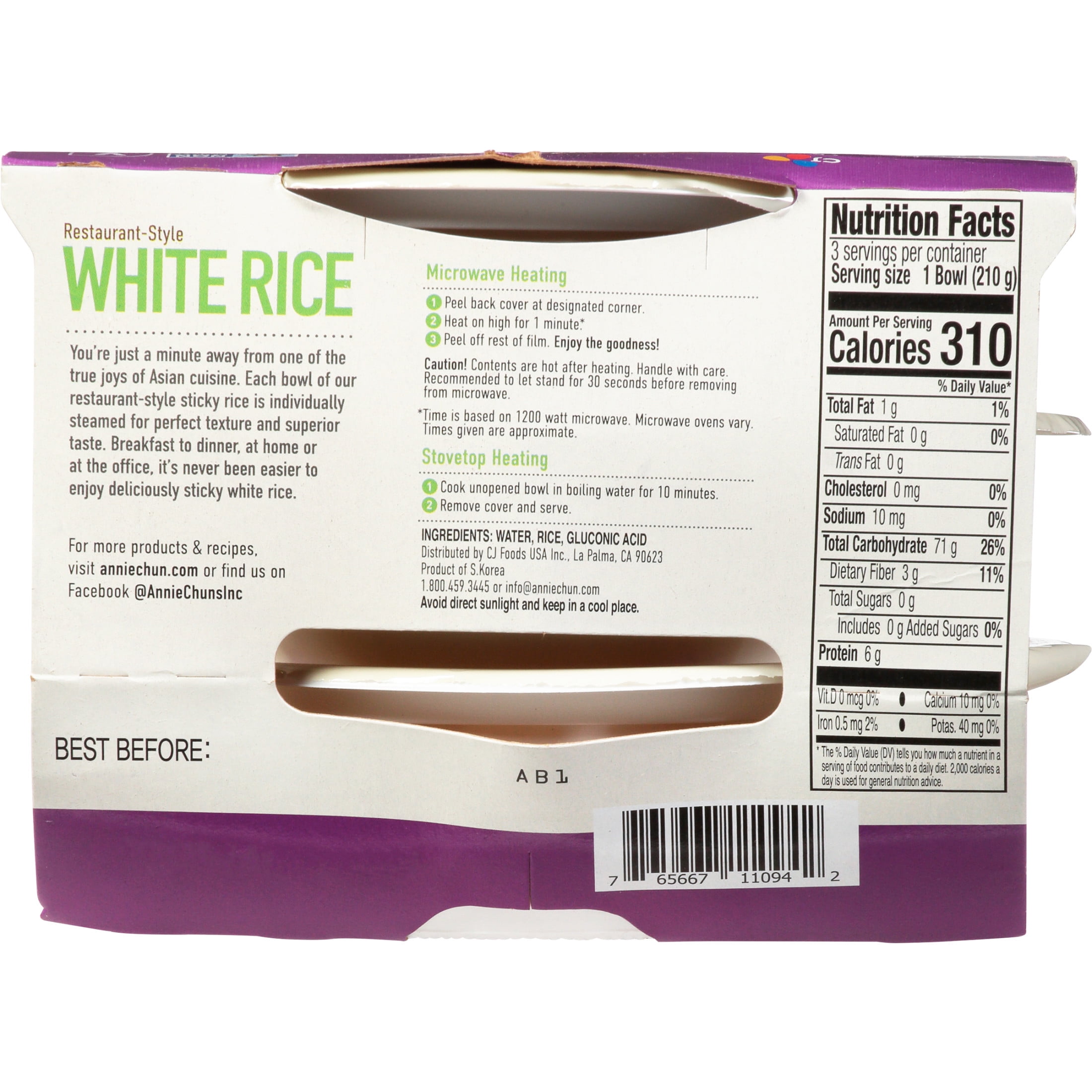 Annie Chun's Cooked Sticky White Rice, 22.21 oz 6 Pack