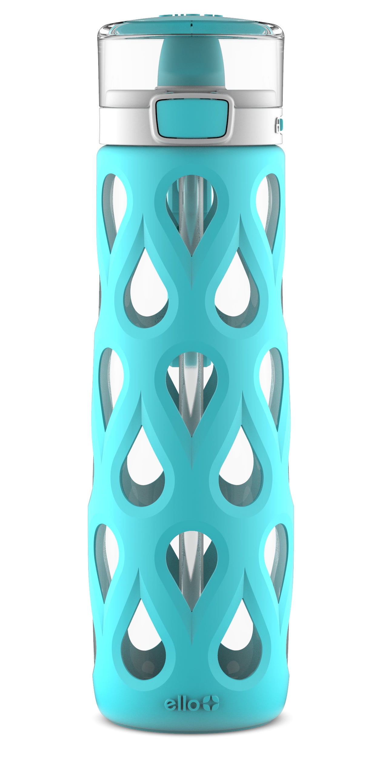 Ello Gemma Glass Water Bottle with LeakProof Locking Lid and Silicone