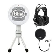 Blue Microphones Snowball Ice Mic w/ Knox Pop Filter & JVC Headphones