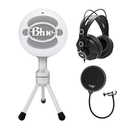 Blue Microphones Snowball Ice Mic w/ Knox Pop Filter & JVC Headphones