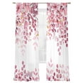 thumbnail image 2 of Pink Eucalyptus Sheer Curtains 108 Inches Long 2 Panels Leaves Abstract Branch Farmhouse Retro Leaf Light Filtering Semi Sheer Window Curtains Drapes for Bedroom Living Room 52"x108", 2 of 7
