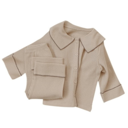 

6months Baby Boy Baby Girls Boys Autumn Solid Long Sleeve Shirt Long Pants Set Sleepwear Outfits Clothes Toddler Boy 4t