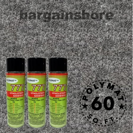 Carpeted Box - 16FT x 3.75FT Charcoal Speaker Box Carpet +3 Cans 777 Fabric Spray Glue…