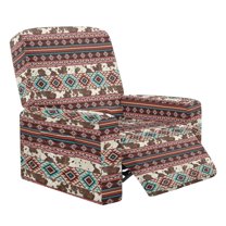 Xoenoiee Aztec Cow American Tribal Pattern Recliner Cover 4-Pieces Thick Soft Recliner Chair Slipcover with Side Pocket and Non-Slip Elastic Bottom for Kids Pets