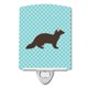 thumbnail image 1 of "Treasures Sable Marten Blue Check Lámpara de noche de cerámica, 6x4, multicolor" Caroline's Treasures BB8043CNL, 1 of 1