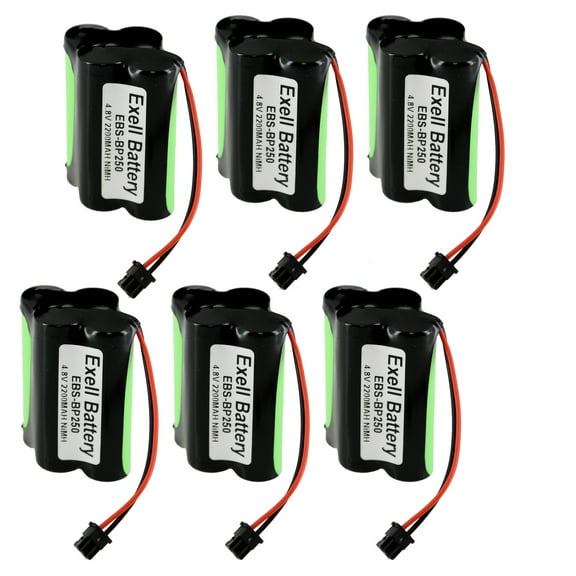 6x Scanner Battery EBS-BP250 Compatible with Uniden BP120 BP150 BP180 BP250