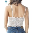 thumbnail image 3 of Deago Women's Lace Padded Bralette Bra Top Floral Stretch Wirefree Lingerie Sexy Bras (M,White), 3 of 5