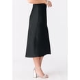 thumbnail image 3 of Roaman's Women's Plus Size Stretch Satin Midi Skirt, 3 of 3