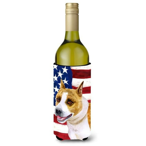 American Staffordshire Patriotic Wine Bottle Beverge Insulator Hugger