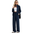 thumbnail image 6 of 2 Piece Sets for Women Stand Collar Zip Top and High Waist Wide Leg Pants, 2XL, 6 of 6