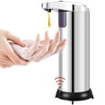 thumbnail image 1 of Automatic Soap Dispenser 280ml/9.56oz 3 Adjustable Level Motion Sensor Smart Hand Sanitizer Dispenser Stainless Steel Body with Waterproof Base for Bathroom, 1 of 10