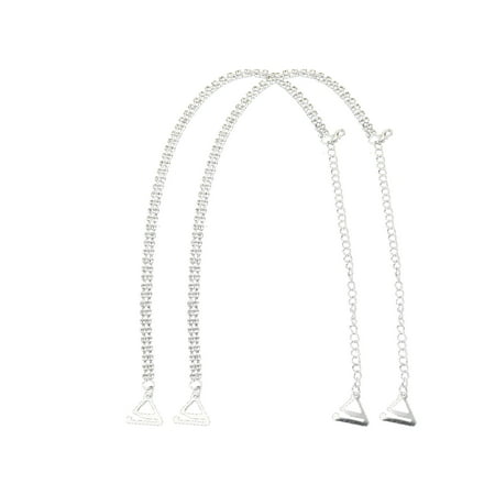 HOMEMAXS Rhinestone Shoulder Strap Belt Straps Bridal Lingerie  s Silver