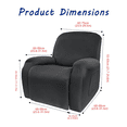 thumbnail image 3 of JIqH Four-piece set of casual chair covers - Stretchy cover with pockets, elastic base, soft and washable furniture protection cover, pet and child friendly, dark gray, 3 of 6