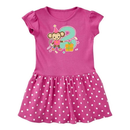 

Inktastic Im 2 Years Old with Monkey Pink Gift Toddler Girl Dress