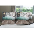 thumbnail image 6 of Ambesonne Vintage Throw Pillow Cover 4 Pack, Old Room Wooden, 20", Green and Brown, 6 of 7