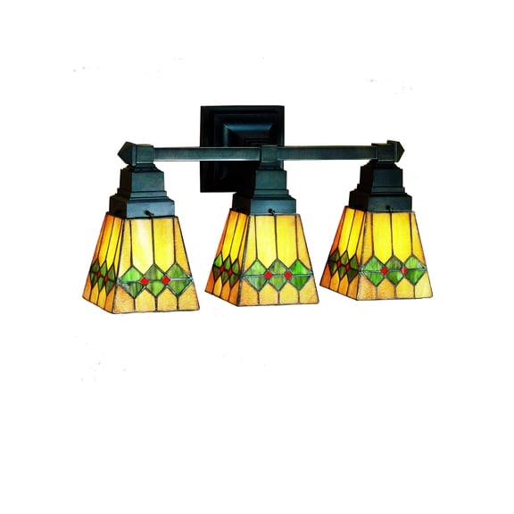 Meyda Home Indoor Living Room Decorative 20""W Martini Mission 3 Lt Vanity Light