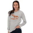 thumbnail image 4 of Haunted Halloween Bat Hanging Out Plus Size Long Sleeve Graphic Tee Shirt Brisco Brands 3X, 4 of 5