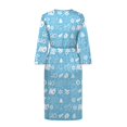 thumbnail image 4 of Yuyamidu HO-HO-HO Bathrobe Women Lightweight Spa Robe Snowflake V-Neck Nightgown Blue Kimono Robes Christmas Robe Womens 3/4 Sleeves Homewear Size 2XL, 4 of 7