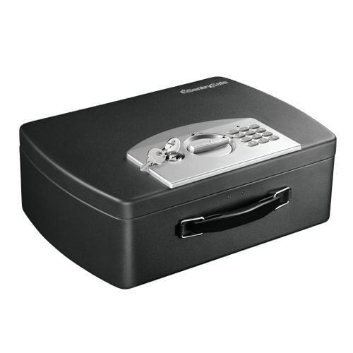 SentrySafe P021E Steel Portable Security Safe, 13 in x 10 in x 4.4 in, Black