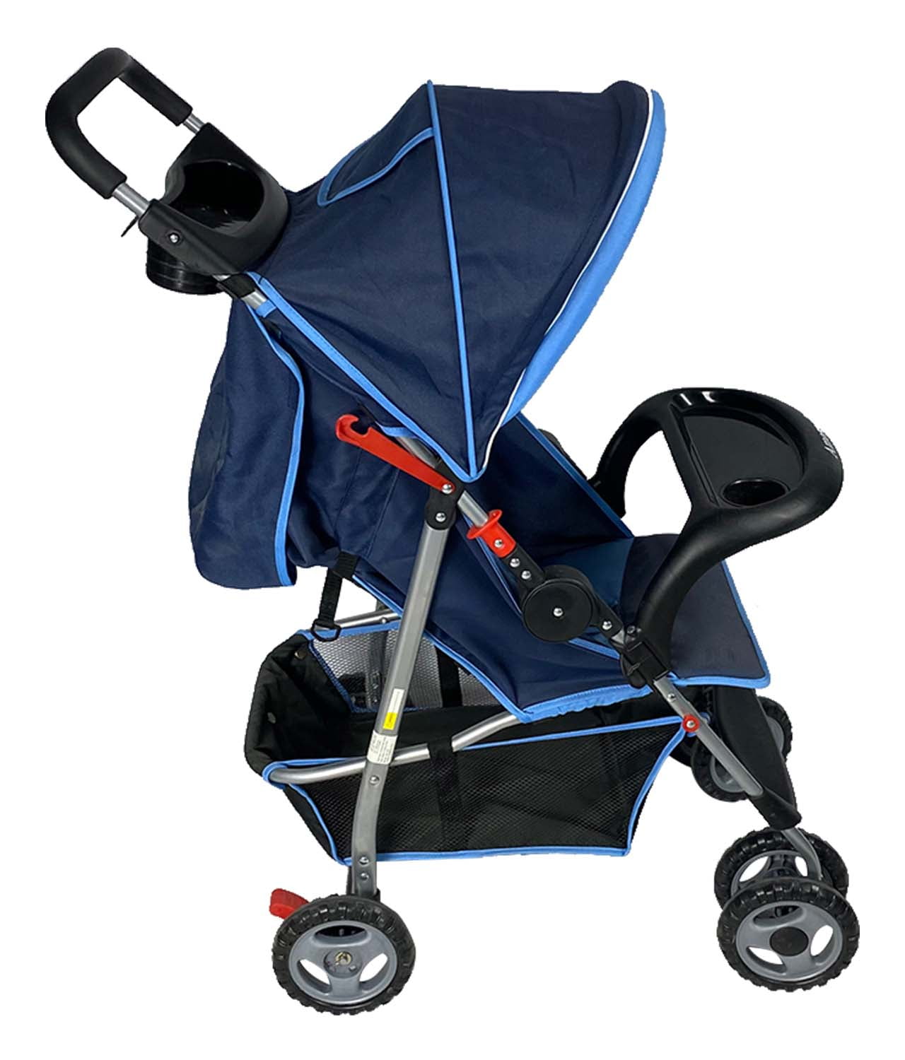 AmorosO Convenient Baby Stroller with Large Storage Blue Single Stroller for Girls and Boys