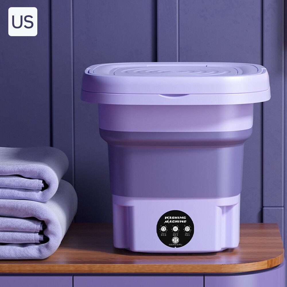XEENSO Mini Washing Machine 8L Portable Folding Sterilization Drying Laundry Machine with Drainage Pipe for Baby Clothes, Underwear, and Small Items