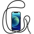 thumbnail image 5 of Crossbody Case for iPhone 12/12 Pro 6.1",Liquid Silicone Case with Adjustable Neck Cord Strap,Shockproof Soft Slim TPU Protective Cover for iPhone 12 & iPhone 12 Pro-Black, 5 of 5