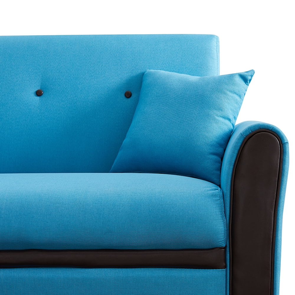 Kepooman Modern 3-Seater Tufted Loveseat Sofa for Living Room Bedroom Office, Blue Kepooman Modern 3-Seater Tufted Loveseat Sofa for Living Room Bedroom Office, Blue