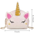thumbnail image 7 of 2 Pieces Little Girls Crossbody Purses Sparkling Unicorn Bag Toddler Mini Cute Princess Handbags Shoulder Messenger Bag for Kids（White+Black）, 7 of 7