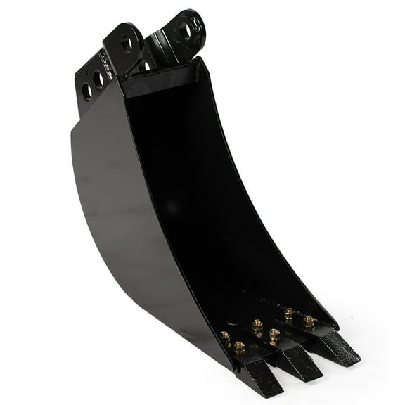 Titan Attachments 12" Front Hoe & Backhoe Bucket, Strong Replaceable Carbon Steel Teeth, Hydraulic Tilt Bucket, Excavator Attachment for Front Hoe & Backhoe Excavators, Skid Steer & Loader Accessory