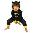 thumbnail image 2 of DC Comics Justice League Batman Little Boys Fleece Zip Up Pajama Coverall and Cape Toddler to Big Kid, 2 of 5