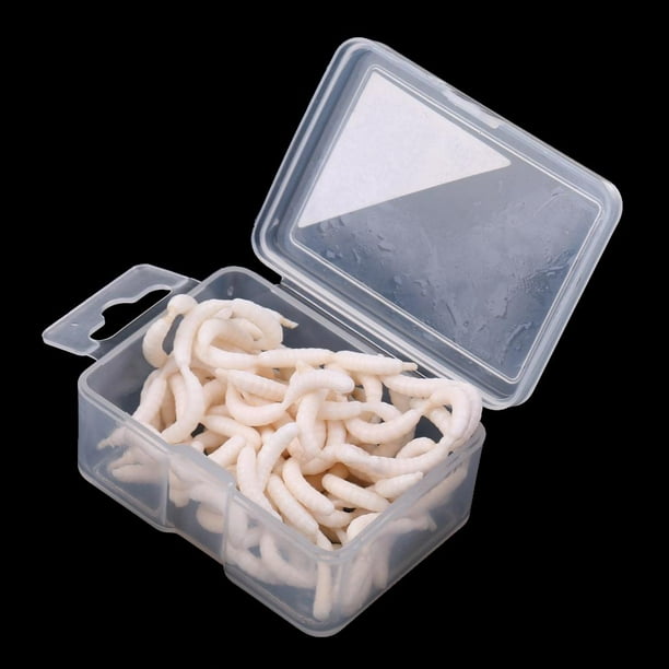 120 Pieces / Box White Fish Maggots Soft Worms tract Strong Fishy Fishing 