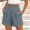Grey, variant on Endives Women's Shorts Summer Casual Elastic Waist Shorts Stylish with Button Decor Loose Lightweight Breathable Wide Leg Shorts