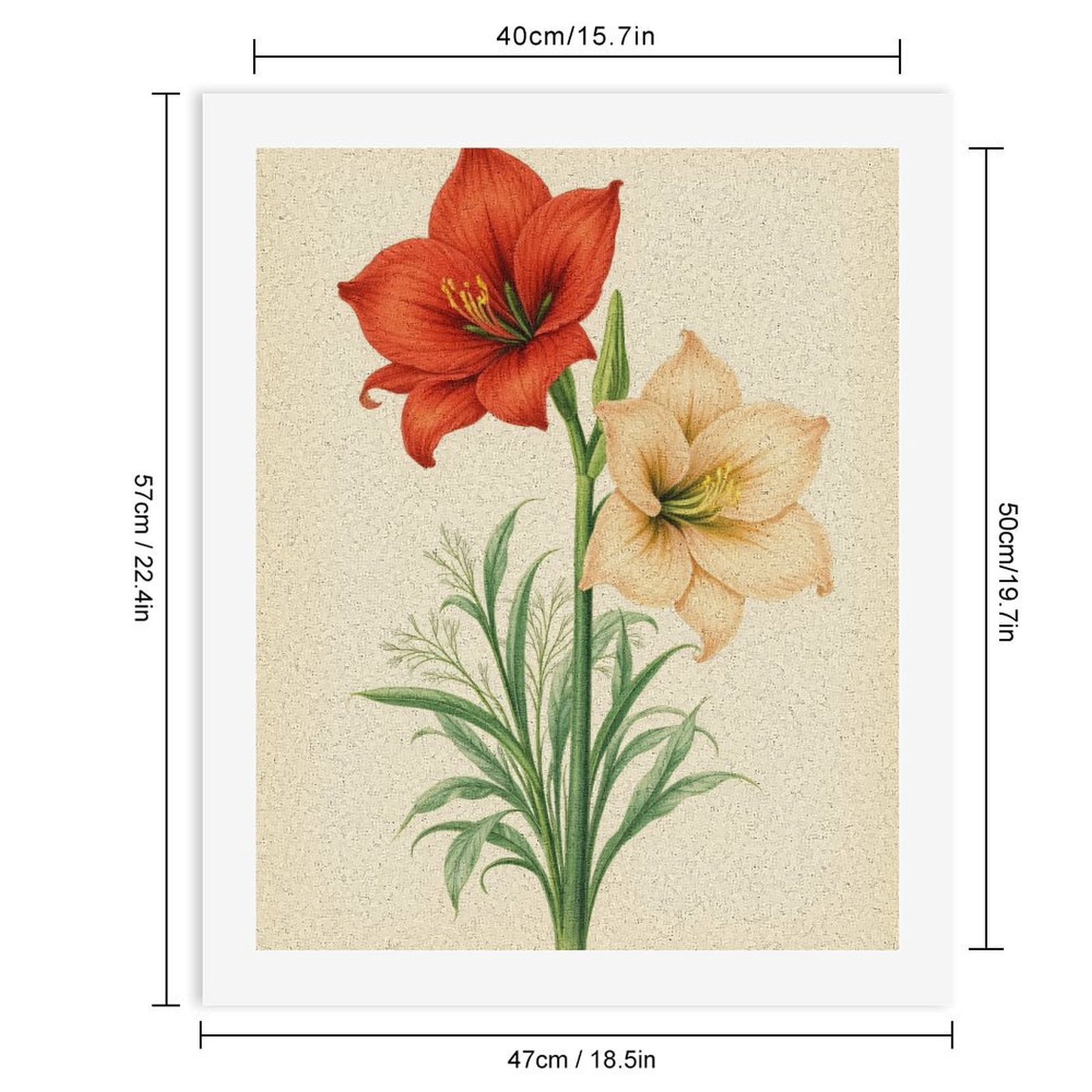Paint By Numbers Kit for Adults Beginner - DIY Vibrant Botanical Art Floral Duo Canvas Painting Kits for Adults, Frameless Paint By Number for Adults for Home Wall Decor 16x20 Inch