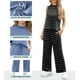thumbnail image 2 of Conjunto de dos piezas Lepunuo para mujer, vestido de cuello alto con rayas de verano, 2 of 5