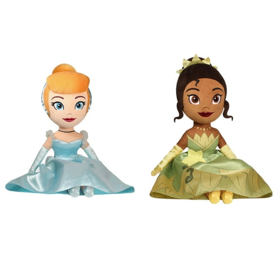 Tiana & Cinderella 13” High Quality Plush Doll Stuffed Princess & Frog Disney New