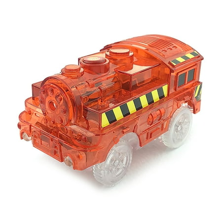 

HOTYA Electric Track Train for w/ Flashing Light for Children’s Track Toys Mini Transparent Racing Car for Play Vehicle Toddle