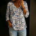 thumbnail image 2 of T Shirts for Women BWASD Fashion Flowy Loose Fit Print Short Sleeve Shirt Summer Dresses Breathable Daily Blouse for Casual Summer Going Out Wear (Light Ashy M), 2 of 4