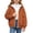 Orange, variant on SERTGUTR Girls Leopard Print Hooded Sweatshirt, Zip Up Fleece Jacket with Pockets, Long Sleeve Casual Outerwear, Everyday School Outdoor Warm Coat